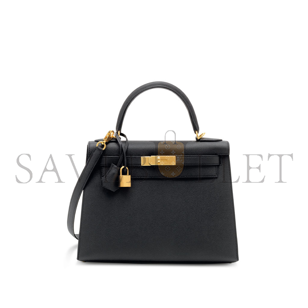 H**mes a black epsom leather kelly 28 with gold hardware (28*22*10cm)